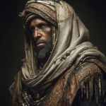 **an adult human male who is scarred, wearing regal desert attire, fantasy style** - Image #4 <@737863935038062634>