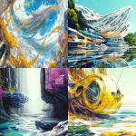 **colorful hyperreal hyper futuristic hydropunk leviathan landscape lithograph --chaos 45 --ar 4:3 --personalize xbv3qc8 --stylize 200 --weird 300 --v 6.1** - <@815869570400124960> (fast)