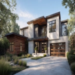 **front driveway view of minimal modern house --ar 16:9 --v 7.0** - Image #4 <@409035117881982988>