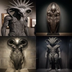 **Monochronolith cenobite, by Clive Barker and H R Giger. Full body. --ar 2:3 --v 7.0 --c 10** - <@1052958752749387917> (relaxed)