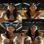 **<https://s.mj.run/MpI8PS3bckQ> cinematic ultra-realistic full-body wide-angle shot from a distance, showing the entire body of a beautiful Korean female volleyball player sitting on an indoor volleyball court before the match, stretching both legs fully forward in a warm-up pose, wearing a tight plain volleyball uniform with no logos or text, white athletic sneakers, long natural black hair softly down, elegant and focused expression, realistic glowing skin, bright daytime stadium lighting, reflections on the polished wooden floor, blurred audience in the background, ultra-detailed 8k realism, realistic anatomy, cinematic natural composition --ar 9:16 --v 6.0 --no cartoon, anime, illustration, watermark, text, logo --raw** - <@1404035603569311864> (fast)
-# Create, explore, and organize on [midjourney.com](<https://midjourney.com/imagine?from_discord=1>)