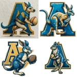 **a sports logo, A block letter A with a Kangaroo running with a football. colors are Bright Blue, Metallic Gold, and cream, cartoon style art, white background --s 250** - <@180156009745088513> (fast)
-# Create, explore, and organize on [midjourney.com](<https://midjourney.com/imagine?from_discord=1>)