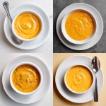 **make a delicious flat lay top down photo of bang bang sauce which is a thick creamy orange sauce with no herbs or spices in a white bowl on a white plate --q 2** - <@310557554851971073> (turbo)
