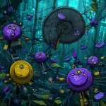 **Ammonite Amanita Circuitry, SciFi, psychedelic, blacklight, abstract --s 600 --c 30 --p vny9b7c** - Image #3 <@1071135204846096475>
