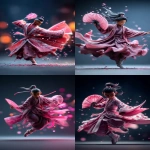 **beautiful, young chinese man holding a fan, wearing a purple soft, flowing Hanfu style robe, in a full body, flying in the air pose --ar 16:25 --p f6gpn1a --v 7.0** - <@1064451214823129168> (fast)
