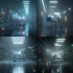 **Futuristic, cinematic image of a solitary shopping cart in a sleek, dimly lit retail corridor. The cart is slightly off-center, angled as if it was left mid-motion, one wheel subtly turned. Inside are translucent, ghost-like grocery items (bottles, boxes, cans, produce shapes) made of frosted glass and faint holographic light--semi-transparent, softly glowing at the edges, with a few items hovering a centimeter above the cart as if losing their physicality. The items feel abandoned: a lid ajar, a carton tipped on its side, a few "data-like" particles drifting upward from them like evaporating intention. Environment: minimal, futuristic store architecture with clean lines, reflective floor, soft fog, and distant shelving that fades into darkness. Lighting: cold overhead strips plus a subtle underglow from the cart, creating long, lonely shadows. Add small UI-like light traces (not readable text) around the cart--thin scanning arcs, faint gridlines, and dissolving barcode-like shapes that imply the items were "rejected" or de-selected. Mood: quiet, eerie, thoughtful--a pause made permanent. No people visible and no text. Photorealistic with sci-fi polish, sharp focus on the cart, shallow depth of field, 16:9 widescreen** - <@852930167982784553> (fast)