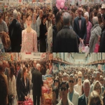 **a wealthy well dressed shopper in Costco, surrounded by crowds, hyperrealistic, --ar 5:3** - <@1062998643696750602> (fast)
