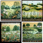 **layers of folk art garden borders filling the canvas area in the style of a sampler layout --ar 1:1 --sref 804206141** - <@409716268476923920> (fast)