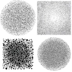 **Create a purely abstract field of circular dots, randomly distributed across a flat surface. There should be no recognizable shape, object, or silhouette. No center, no composition, no pattern logic. Dots vary subtly in size, appearing in loose clusters and isolated pairs, as if randomly pressed into paper. All dots are simple circles. No depth, no 3D, no shadows. Flat, 2D vector appearance only. Black dots on a white background. High contrast. Clean edges. This should feel like accidental marks or test impressions, not a designed pattern.** - <@389249015331422210> (fast)