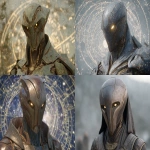 **futuristic watcher sentinel in weathered bronze armor, glowing yellow eyes beneath a sleek helm, observing a holographic almagest spiral galaxy grid, dramatic cinematic lighting, Unreal Engine-style, ultra HD 8K --ar 3:2 --exp 25 --v 7.0** - <@106534493057220608> (relaxed)
-# Create, explore, and organize on [midjourney.com](<https://midjourney.com/imagine?from_discord=1>)