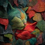 **a red and green leafs painting about nature, sleeping anime cats and mixed more colourful abstract more street art mesh red cat more present** - Image #3 <@1103302811522977882>