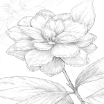 **jasmine flower with layered petals rimmed in ice crystals for coloring book with crisp line and white background --ar 17:22 --v 7.0** - Image #1 <@1117434682276057091>