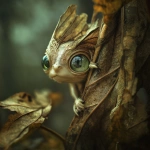 **a real wild fae in the rainforest, emerald eyes, netsuke influenced photograph in the style of brian froud --v 6.1** - Upscaled (Creative) by <@375830511882338304> (fast)