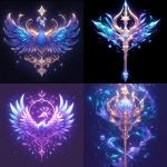 **Over-the-top flashy logo of a peacock god of the sea, neon colors, glitter feathers, golden trident, shiny disco vibes, exaggerated vanity, kitsch fantasy style, bold esport emblem look, glowing outlines, flashy gradients, absurdly glamorous underwater scene --ar 1:1 --s 750 --niji 6** - <@1014567976839680070> (fast)