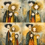 **whimsical photorealistic illustration of a fathers d mother with their girl and boy, father has black hair and a moustache, he’s wearing glasses, mother has curly blonde hair and she’s wearing glasses girl has dark brown hair and she’s wearing glasses, son has light brown hair --v 7.0 --p b3kgthr --s 750** - <@520759084903956481> (fast)
-# Create, explore, and organize on [midjourney.com](<https://midjourney.com/imagine?from_discord=1>)