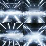 **futuristic sports arena interior, glowing with black, silver and white lights, holographic LED panels stretching across the back wall, fractured ice shard textures embedded in the walls, metallic beams and chrome accents, spotlights shining through thick volumetric fog and icy haze, glossy frozen ice floor with prism reflections and frosty cracks, symmetrical wide cinematic perspective, crisp linear lights adding depth, legendary and immersive high-tech atmosphere, perfect for hockey trading card background --ar 2:3 --q 2 --v 6.1 --raw** - Variations (Strong) by <@1007029574430892245> (fast, stealth)