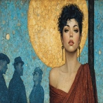 **Ernie Barnes art 8k, onely sillohuette of a woman standing on a street corner at night under a streetlight, she tried to be good, looking at men walk by, Enki Bilal art B&W tykho moon woman pulp , perfectly beautiful people haute couture, bokeh, --chaos 99 --ar 8:5 --exp 50 --stylize 750** - Image #4 <@843177938186797076>