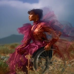 **Cosmography diaphanous double exposure featuring an avant-garde wheelchair disability accessible couture double exposure over a spellbinding natural landscape wind blowing wistfully --ar 4:5 --p 2r5399p** - Image #3 <@948741381743083580>