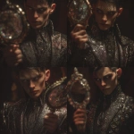 **A modern-day, contemporary man servant personification of the Evil Queen’s magic mirror, tall, pale, and elegant, wearing a sharp tailored suit with metallic accents, glowing silver eyes that reflect secrets, skin with a faint glass-like sheen, carrying an aura of mystery and obedience, blending fantasy and contemporary style, cinematic lighting, dark enchanted atmosphere, hyper-detailed, photorealistic --v 7.0** - Variations (Strong) by <@765789039839150090> (fast)