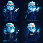 **Futuristic legal wizard mascot, glowing blue eyes, wearing a judge robe mixed with a wizard cloak, holding a digital scroll and a smartphone, cartoonish but clean, high-tech magical vibe, flat design - vector art --s 250** - Variations (Strong) by <@844314166369583134> (fast)
-# Create, explore, and organize on [midjourney.com](<https://midjourney.com/imagine?from_discord=1>)
