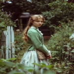 **He takes a poetic photo of a girl from the 1900s. The girl is standing in a garden. 8K full definition, maximum sharpness, the photo is soft and blurry at the edges. --ar 2:3** - Image #3 <@1101859494062989373>
