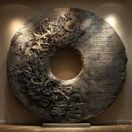 **3d sculpture, fusion of detailed calligraphy and wildstyle graffiti, circular composition, essence of samsara, intricate details --s 1000 --c 25 --q 2 --v 7.0** - Image #1 <@618585148765634560>