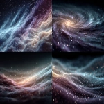 **Cinematic deep space scene, empty black space filled with subtle faint glowing ripples of blue and purple energy waves, like delicate interference patterns spreading through nothingness, minimalist composition, galaxies faint in the distance, crisp clean edges, high-resolution detail but not busy, one clear focal ripple wave glowing stronger in the center, modern space documentary style, realistic astrophysics visualization, clean and concept driven. --ar 16:9 --v 7.0 --s 750** - <@1347352121820844044> (relaxed)