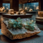 **ancient roman jewelry with delicate carved flowers, made from polish green dolomite crystal, on display in an art gallery --ar 16:21 --s 750 --v 7.0** - Image #3 <@1064451214823129168>