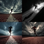 **school athlete running on track, dramatic angle --v 7.0** - <@1080232511734554834> (fast)