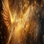 **Divine golden light rays descending from heaven onto floating elemental symbols (fire flame, water droplet, air swirl, earth crystal), angelic wings in background, warm amber and gold color palette, hyper-realistic spiritual energy, cinematic photography --ar 4:1 --v 6.0** - Image #3 <@900787127892180992>