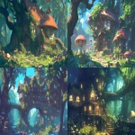 **Realistic, deformed, hidden mansion in the forest, mushroom-covered, ivy-covered, forest mansion, deformed, pop, scenery, no shading --ar 16:9 --niji 6** - <@915835811092656128> (fast)