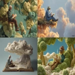 **"Good""Morning" Sticky-note SuperImposition Cotton Clouds Paint a Scene of an Old Man Relaxing in the Forest Drinking some Tea, Looking over a book containing Fluvioglacial-Outwash-Plaines Craft-World Hyper-RealityMash --ar 3:2 --v 7.0** - <@426654487248109579> (fast)