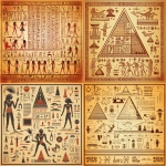 **vector illustration of the following. Egypt Era: Ancient Egypt (c. 2000 BCE) Contributions: Early arithmetic and equation-solving methods for practical uses. Example: The Rhind Mathematical Papyrus contains linear equation problems (e.g., finding unknown quantities using "false position" method). Example problem: Solve "1/2 of x + x = 3" in geometric/word form. --s 250 --v 5.1** - <@1086316614535872542> (fast)