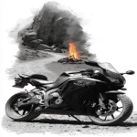 **a speeder motorbike standing on a rocky road, in the background on the winding road there is a bonfire with a flame --ar 3:5 --s 750 --sref <https://s.mj.run/PapqrsDryp0>** - Image #3 <@1167122440648937554>