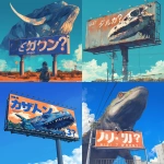 **megafauna billboard with text "NIJI 7 WHEN?" --niji 6** - <@538878031226470440> (fast)