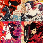 **<https://s.mj.run/T2oxFudw53k> fierce woman crime drama, super powers, a horse is a horse of course of course, awesome ultraviolet unicorn ukiyo-e, a Japanese art form of colorful woodblock prints and paintings that depict everyday life in Japan during the Edo period (1615–1868) --ar 53:40 --v 6.1 --iw .50** - <@1059292469474373672> (fast, stealth)