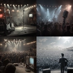 **Create a high-quality ultra-realistic photo background which is colour graded of a 1950s rock and roll concert. Have a large tv / screen on the right hand side near the edge of the picture which you can see the whole screen** - <@1168106068602261574> (fast)