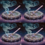 **The disco cigarette is completely covered in glittering mirror mosaic sitting on an ashtray, cigarette is bedazzled in a mosaic of small mirrors, violet metallic wrap filter, ash tray is a mosaic of tiny mirrors, mirrored surface of cigarette, mirrored surface of ash tray, portrayal of rising wafting smoke and mirrors, background is glitter black anodized with contrast silver and purple glitter flake, intimate product ad photography style --weird 123 --chaos 66 --s 666 --exp 69 --v 7.0 --ar 2:3** - Variations (Region) by <@342505012569833472> (fast)