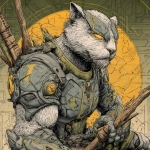 **scifi comic book style, futuristic cat warrior, scifi comic book style** - Image #3 <@186377350642925568>