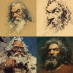 **in frazetta vision: an old crazy man with long hair and beard** - <@699101825135280148> (fast)