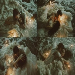 **a couple hovering at the edge of a bed, no contact, intense emotional tension, soft candlelight, flowing white curtains, moonlight spilling across skin, subtle body language, deep eye contact, fingers nearly touching, lavender and sage nearby, ocean tide rising in background, romantic and cinematic, delicate color palette, high-detail fabric and skin textures, poetic atmosphere, soft focus --v 6.0 --ar 3:2 --raw** - Variations (Strong) by <@876267919003238460> (fast)
-# Create, explore, and organize on [midjourney.com](<https://midjourney.com/imagine?from_discord=1>)