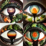 **food photography prophetic iris dish --p v95am5p** - Variations (Strong) by <@948741381743083580> (relaxed)