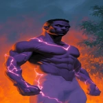 **graphic novel cover art. Esoteric Neon superhero. --c 45 --ar 1:2 --v 7.0 --s 750 --p 2ih31xe --raw** - Image #4 <@344228814332887040>
