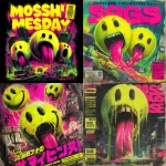 **80s horror B-movie poster style UK bassline cover art, acid rave theme, dripping yellow smiley faces with tongues out and sweat, chaotic typography, exaggerated lighting, VHS grain, neon green and pink palette, hand-painted airbrush textures, campy sci-fi horror vibe, glowing text, dramatic composition, inspired by Phatworld, Mozey, Interplanetary Criminal, --ar 1:1 --v 7.0 --s 850 --q 2 --raw** - <@289277077293760513> (fast)
-# Create, explore, and organize on [midjourney.com](<https://midjourney.com/imagine?from_discord=1>)