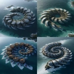 **<https://s.mj.run/5fdYI2MNpBM> a futuristic fractal shell building in the middle of a body of water, in the ocean cg society contest winner, spiralling, ariel view, merged, seashell housing, detailed renderings, realistic picture, arial shot, futuristic cloning facility, technology vs nature, quality rendering, hd rendering , dark ocean, muted tones --ar 2:3 --v 7.0** - <@959777835499798548> (fast)