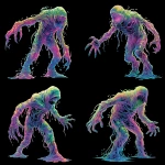**scifi comic book style, alien ghost sludge monster, translucent, colorful, full body, classic scifi, scifi comic book style** - Variations (Strong) by <@186377350642925568> (fast)