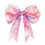 **clipart illustration of a pink coquette bow in whimsical watercolor, pastel pink, isolated on a white background --v 6.1** - Image #4 <@886762280631558156>
