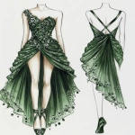 **Aventurine fashion design sketch --ar 4:5** - Image #2 <@948741381743083580>