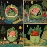 **supper inside a giant cabbage; dolomite brains inside a giant tomato --ar 3:2 --p fkefrk8 zznwfak ozcqmrg --sref <https://s.mj.run/V_as61woJkc> --v 7.0** - <@820503377821564929> (relaxed)
-# Create, explore, and organize on [midjourney.com](<https://midjourney.com/imagine?from_discord=1>)