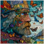 **Stainglass Leif Erikson in a Butterfly dream of Greenland --v 7.0 --raw** - Image #2 <@289471203620421643>